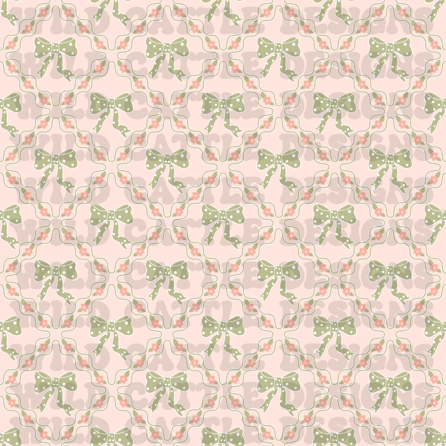 Pink coquette bows seamless