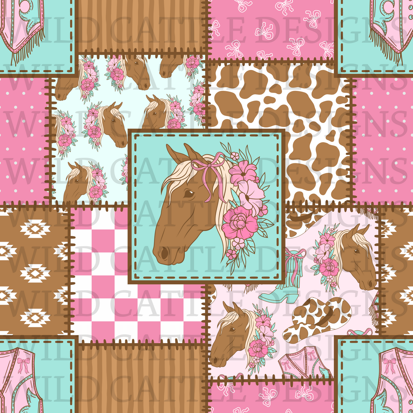 Pink Cowgirl patchwork