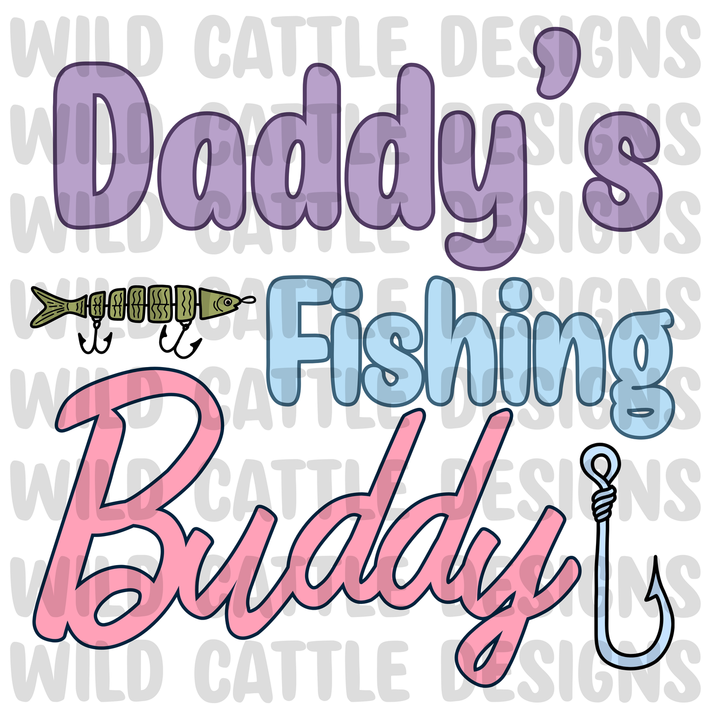 Pink daddys fishing buddy png