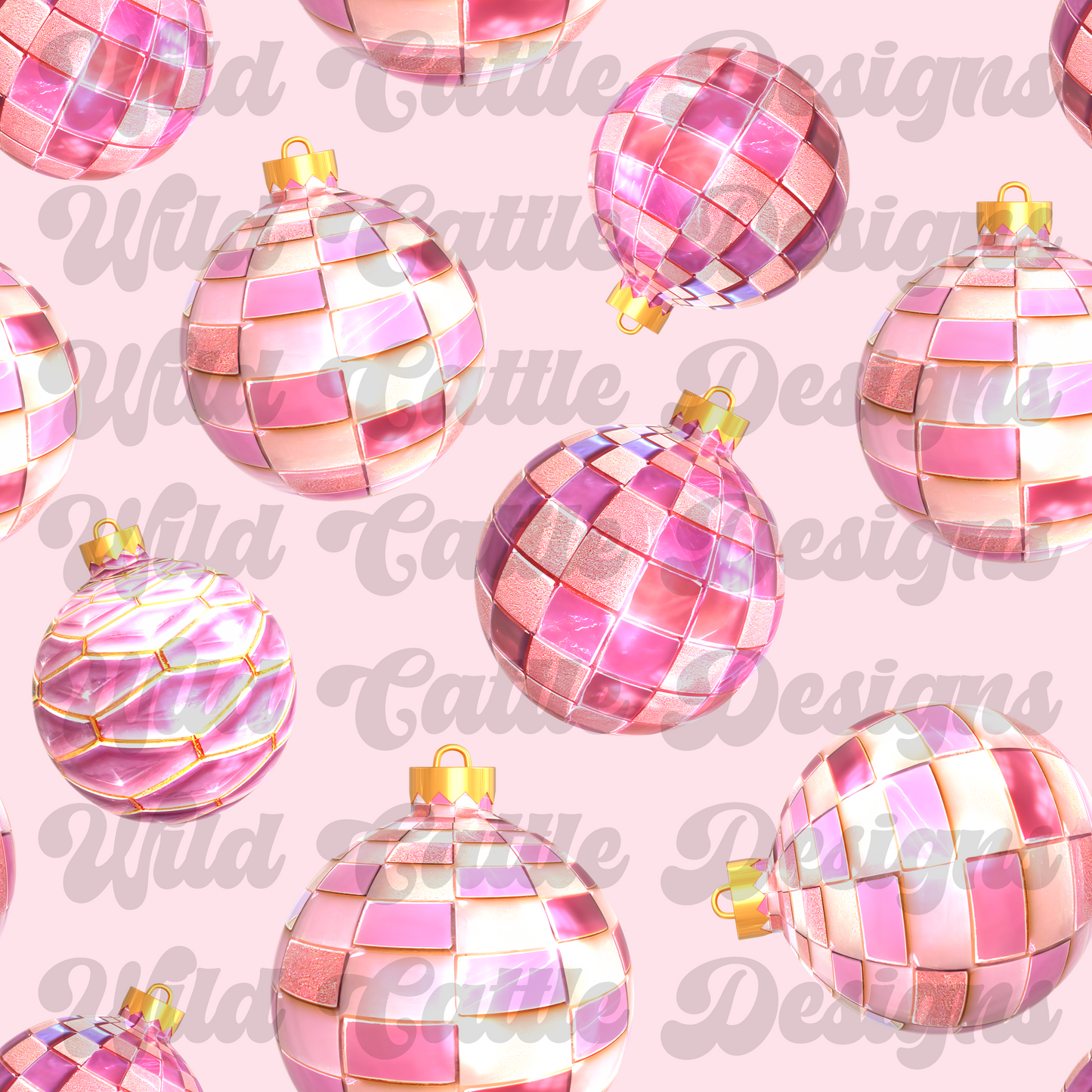 pink disco christmas seamless