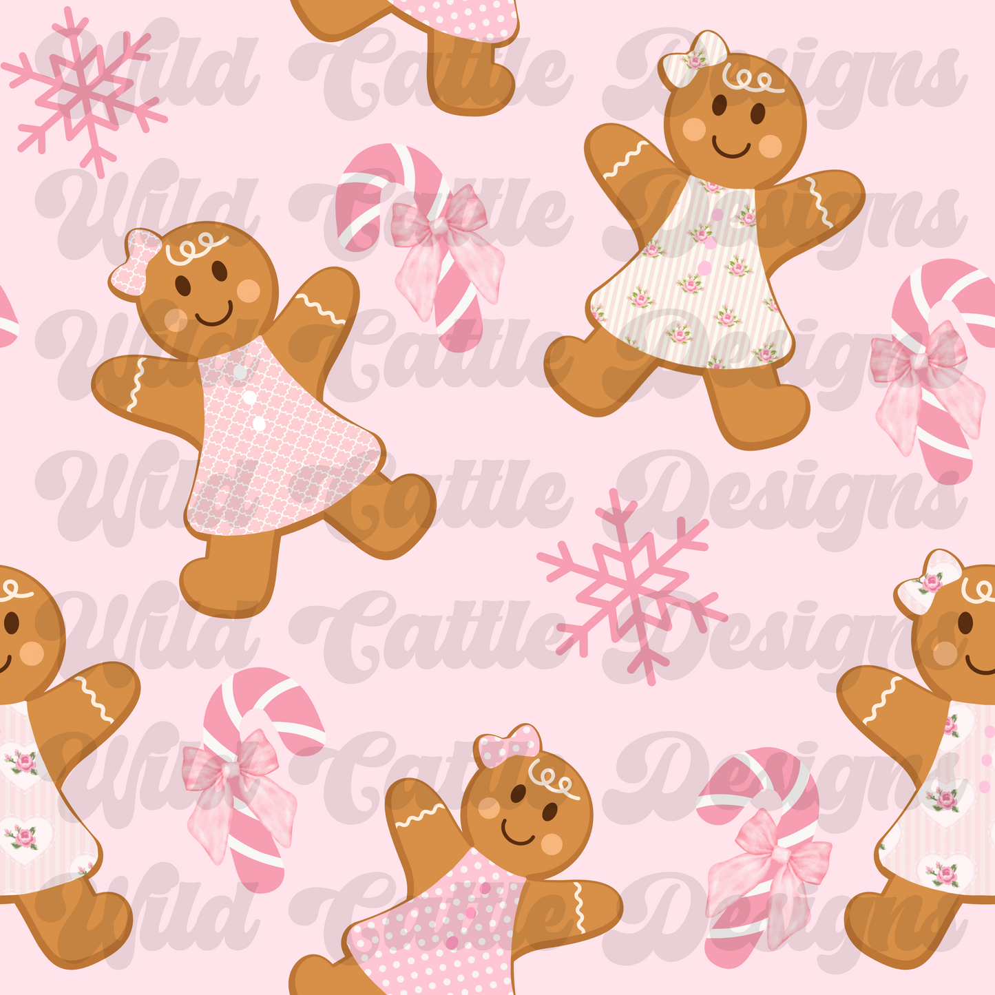 pink gingerbread seamless