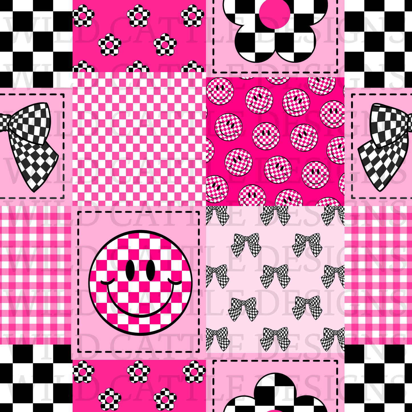 Pink happy patchwork