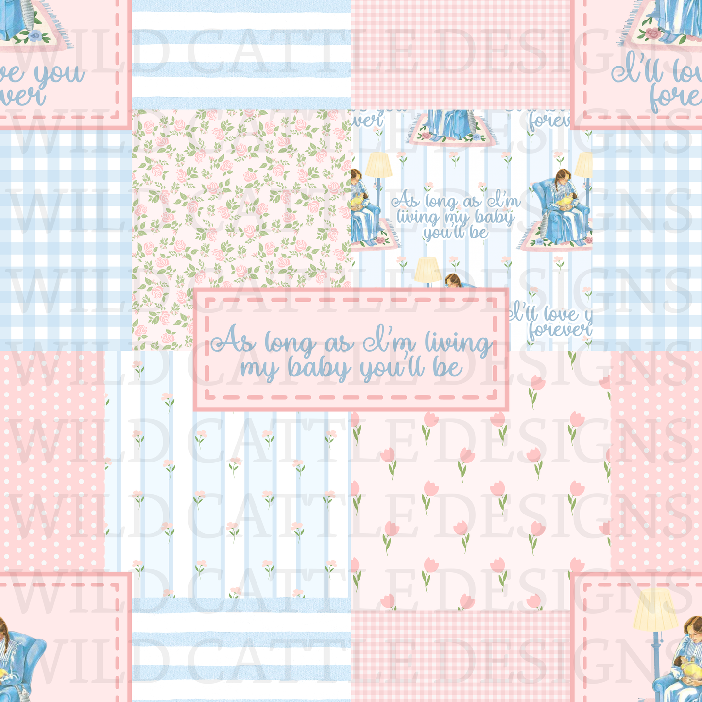 Pink love you forever patchwork