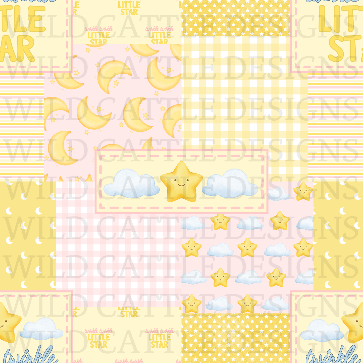 Pink twinkle little star patchwork
