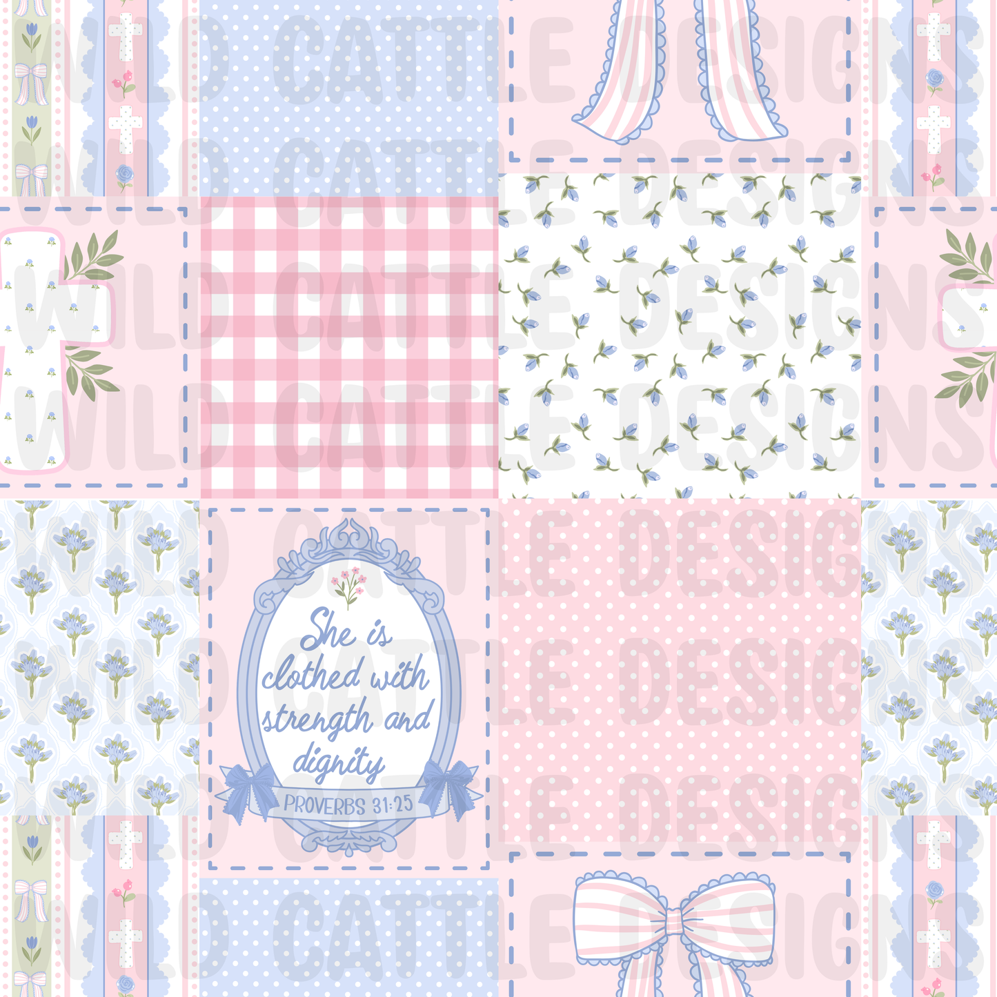 Preppy coquette crosses patchwork