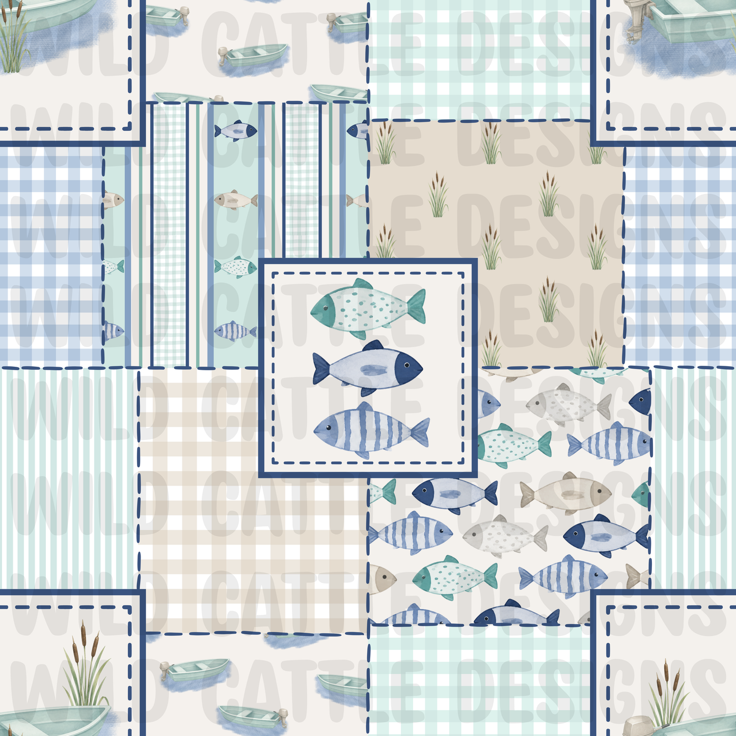 Preppy fish patchwork