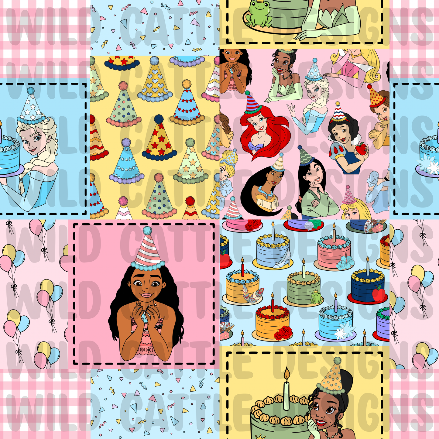 Princess birthday patchwork