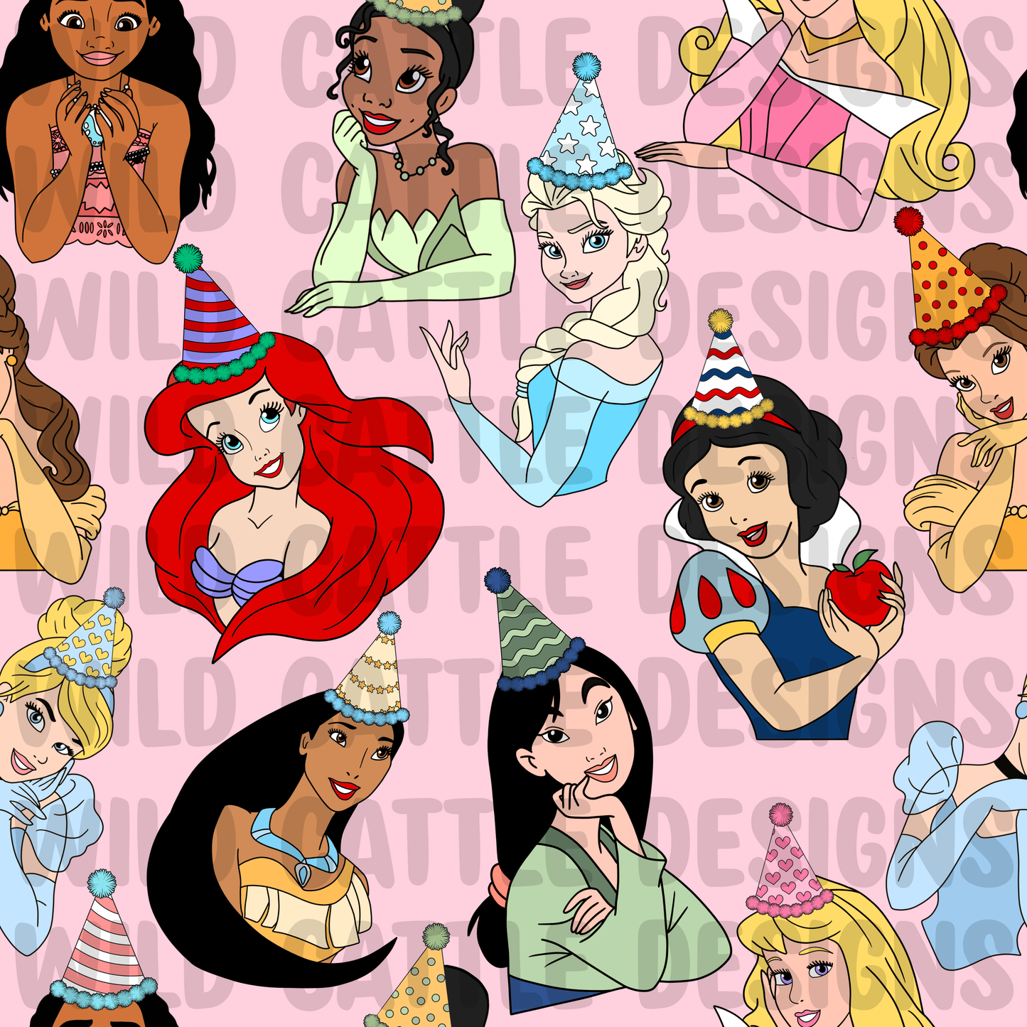 Princess birthday seamless