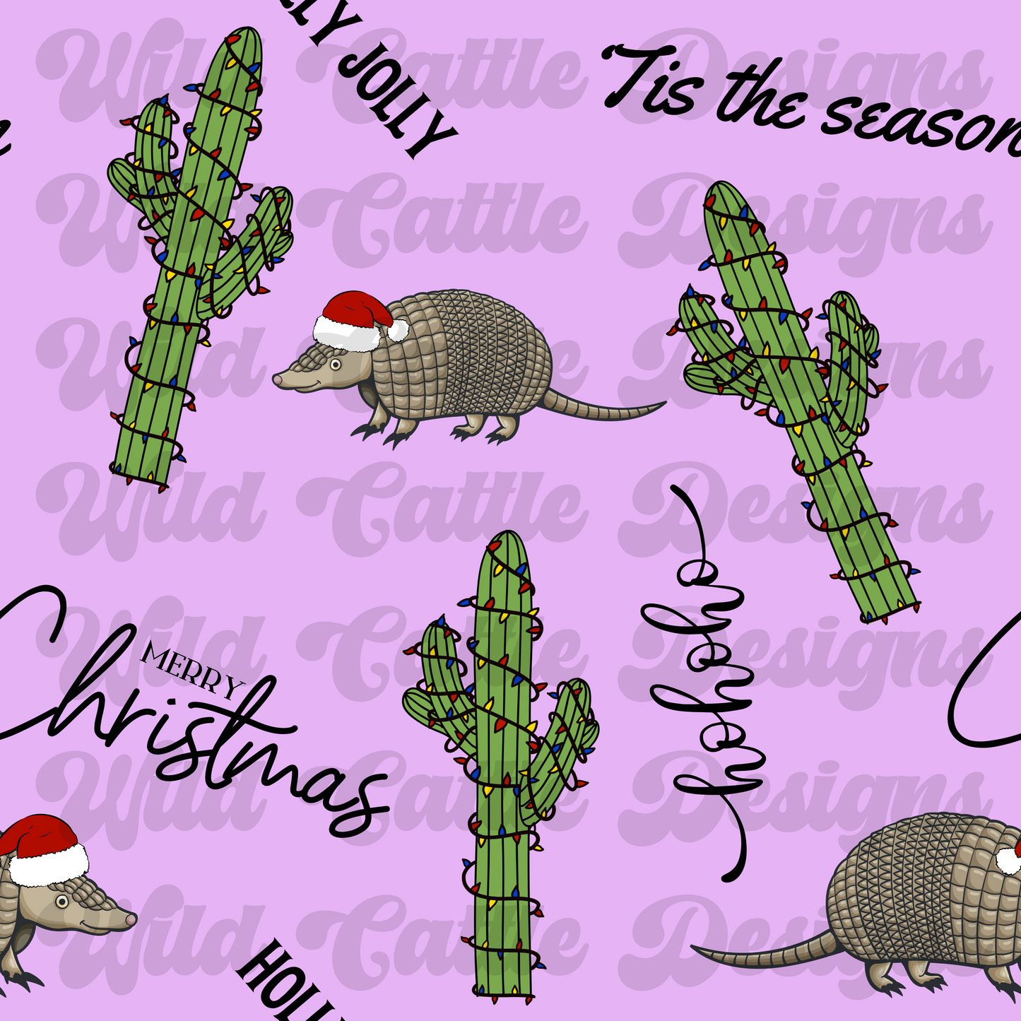 purple christmas armadillo seamless