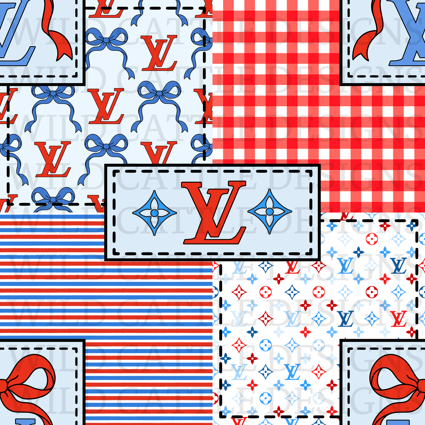 Red white boujee patchwork