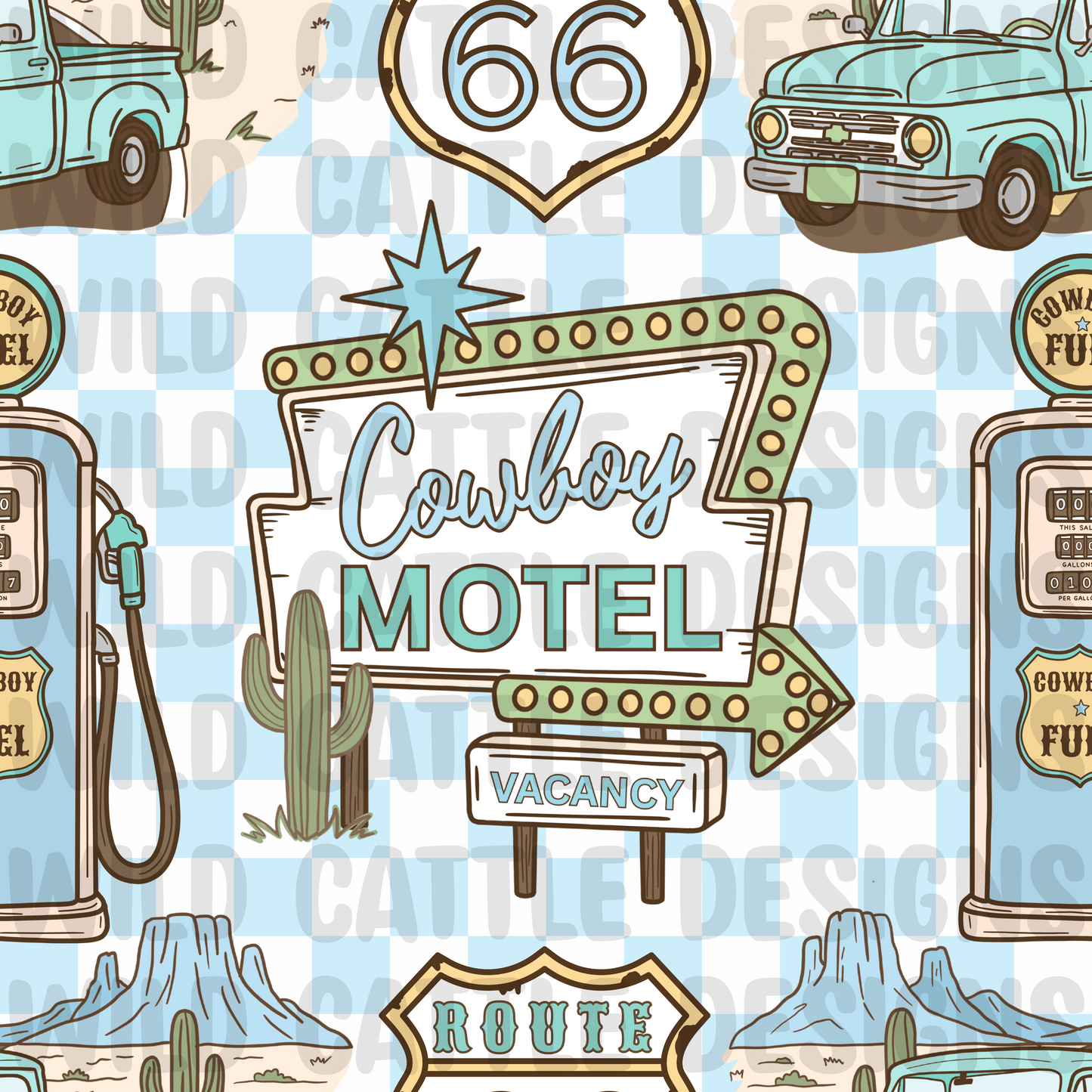 Route 66 Cowboy with checkers