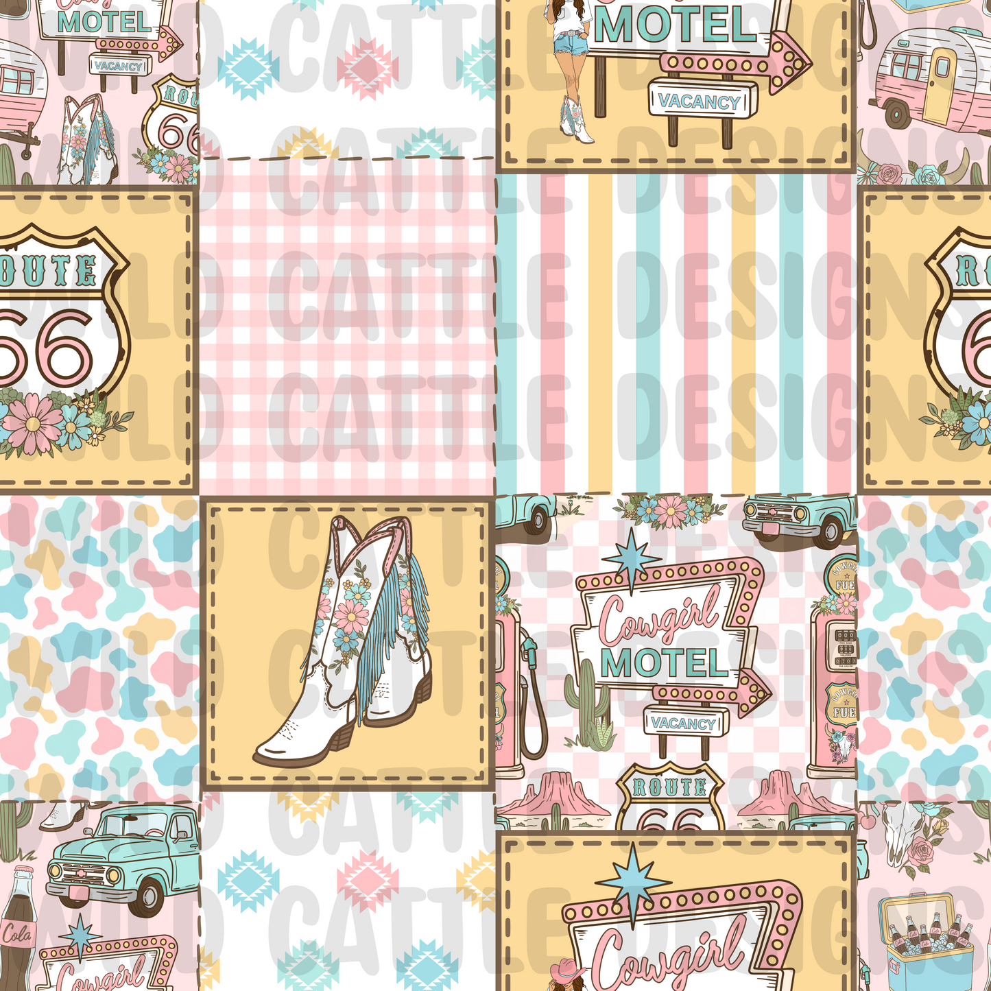 Route 66 Cowgirl Patchwork