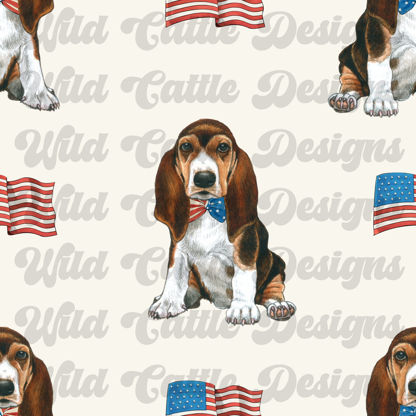 RWB bowtie basset seamless