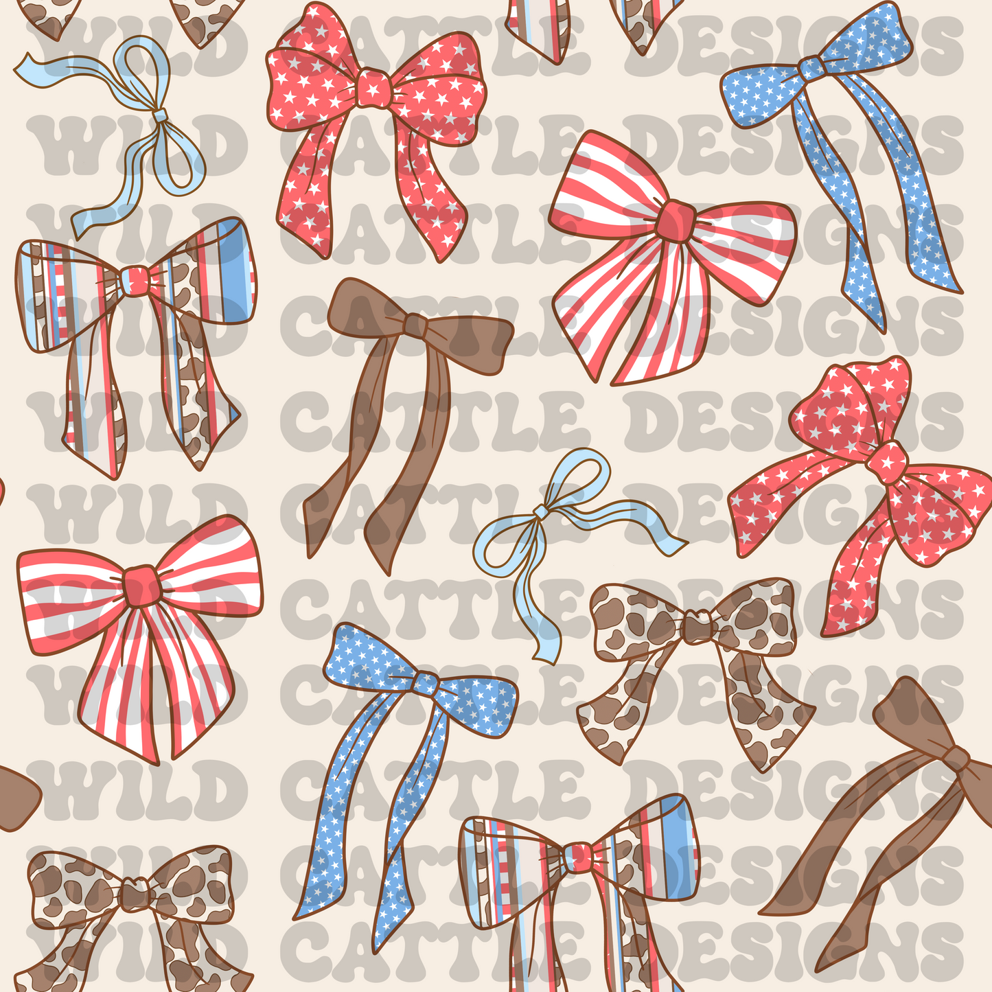 RWB cowgirl bow seamless