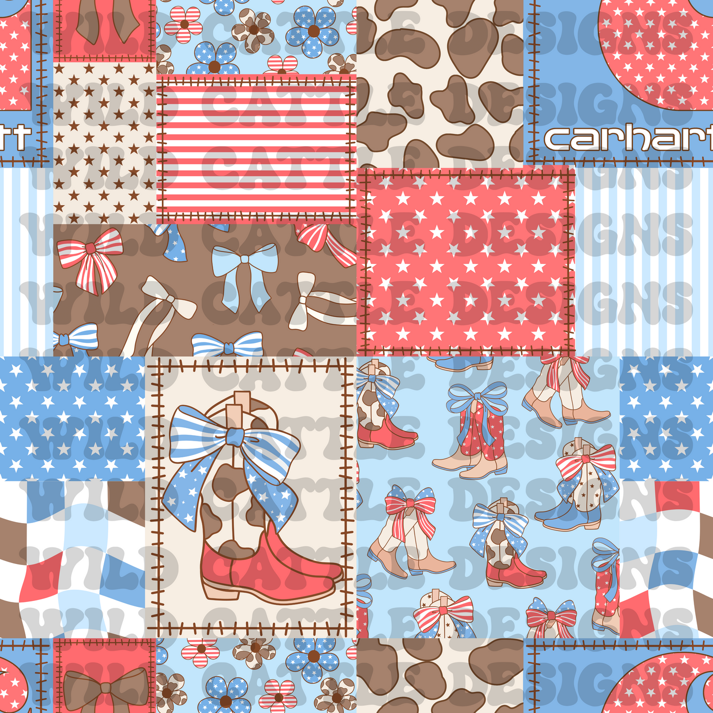 RWB cowgirl patchwork