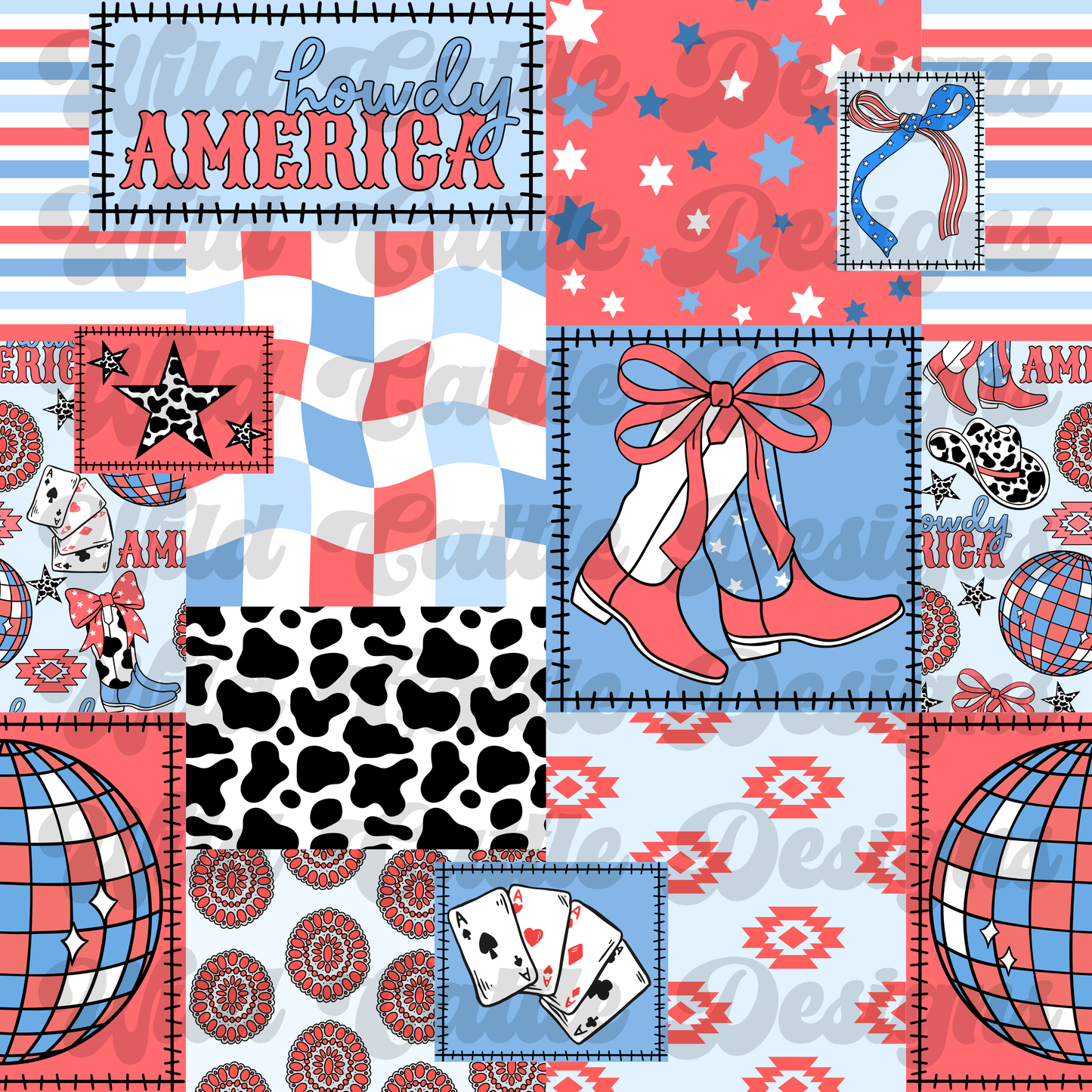 RWB howdy america patchwork