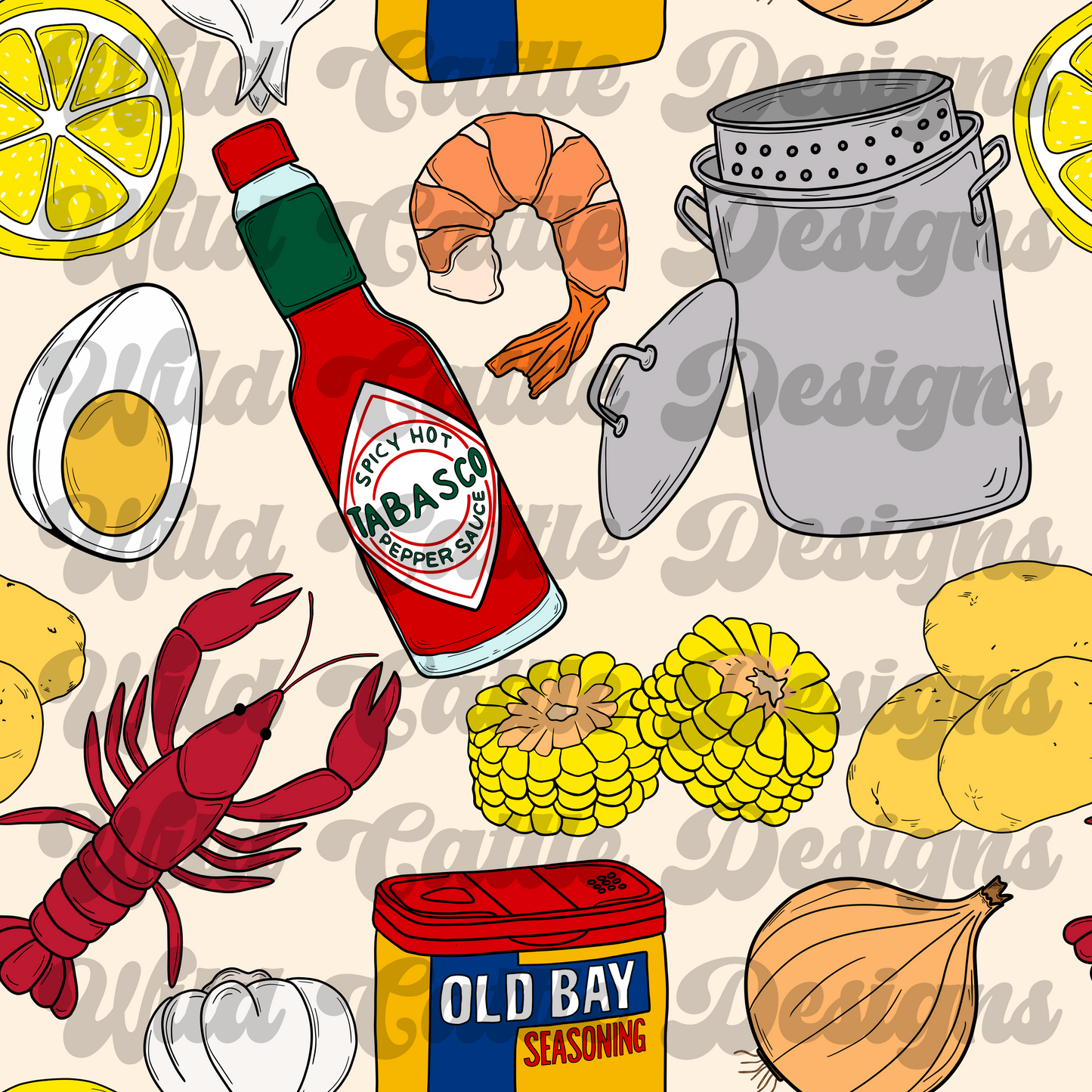 Seafood boil seamless