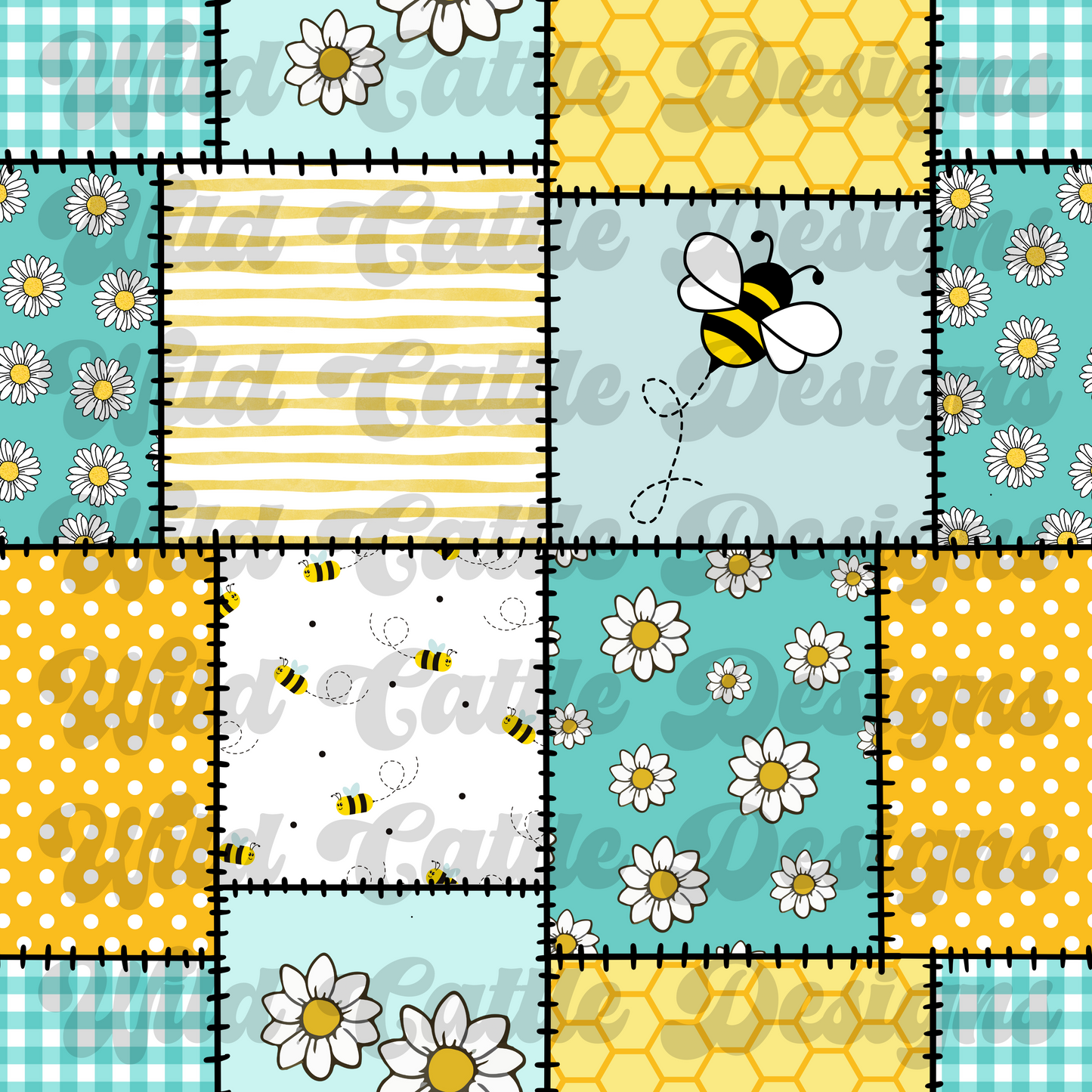 Spring bee patchwork