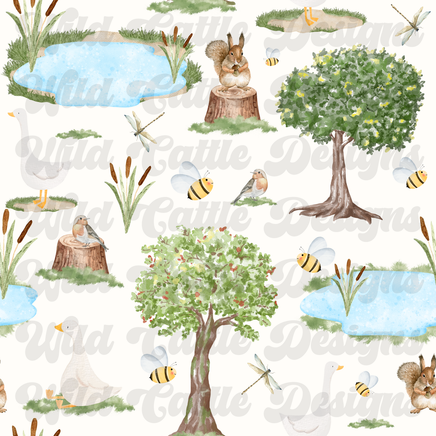 Spring landscape seamless