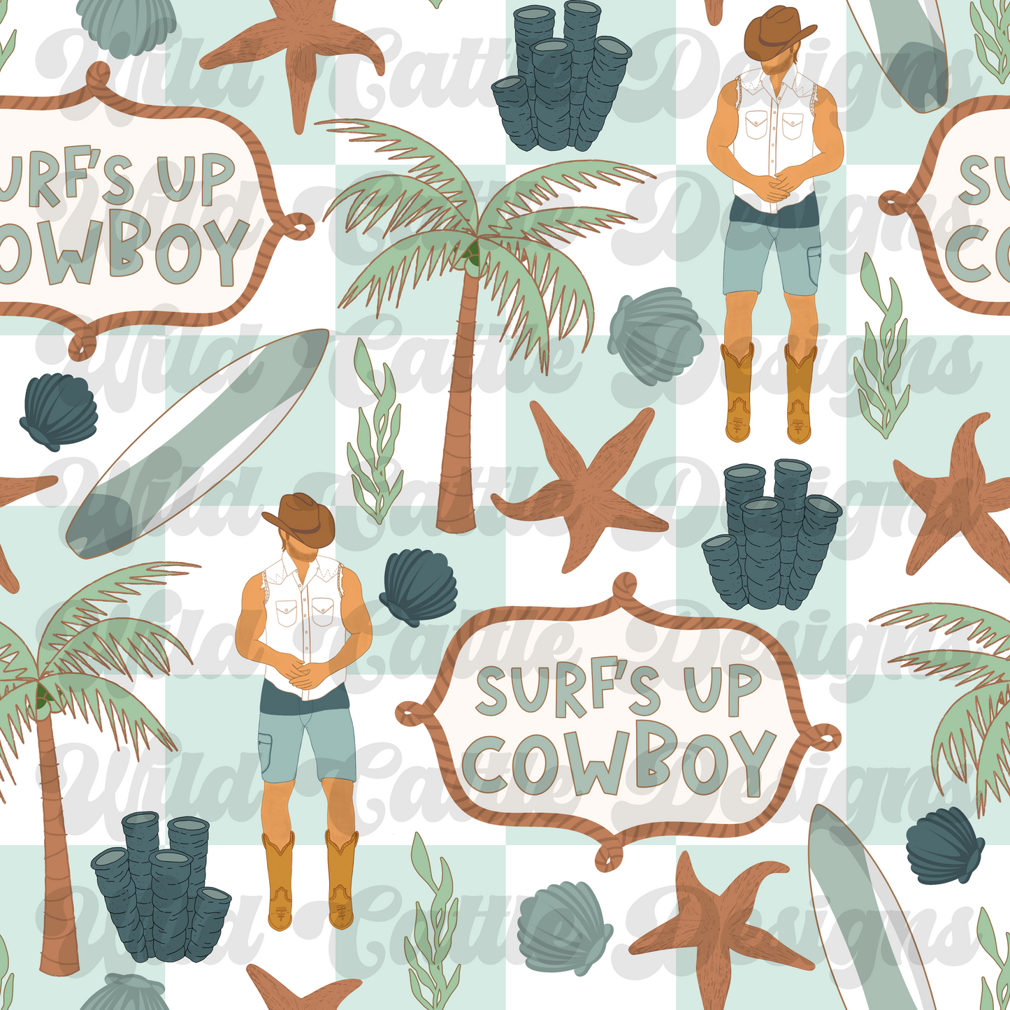 Surf’s up Cowboy seamless