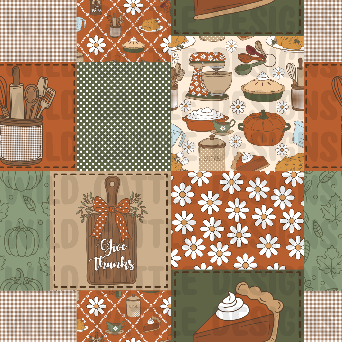 Thanksgiving kitchen patchwork