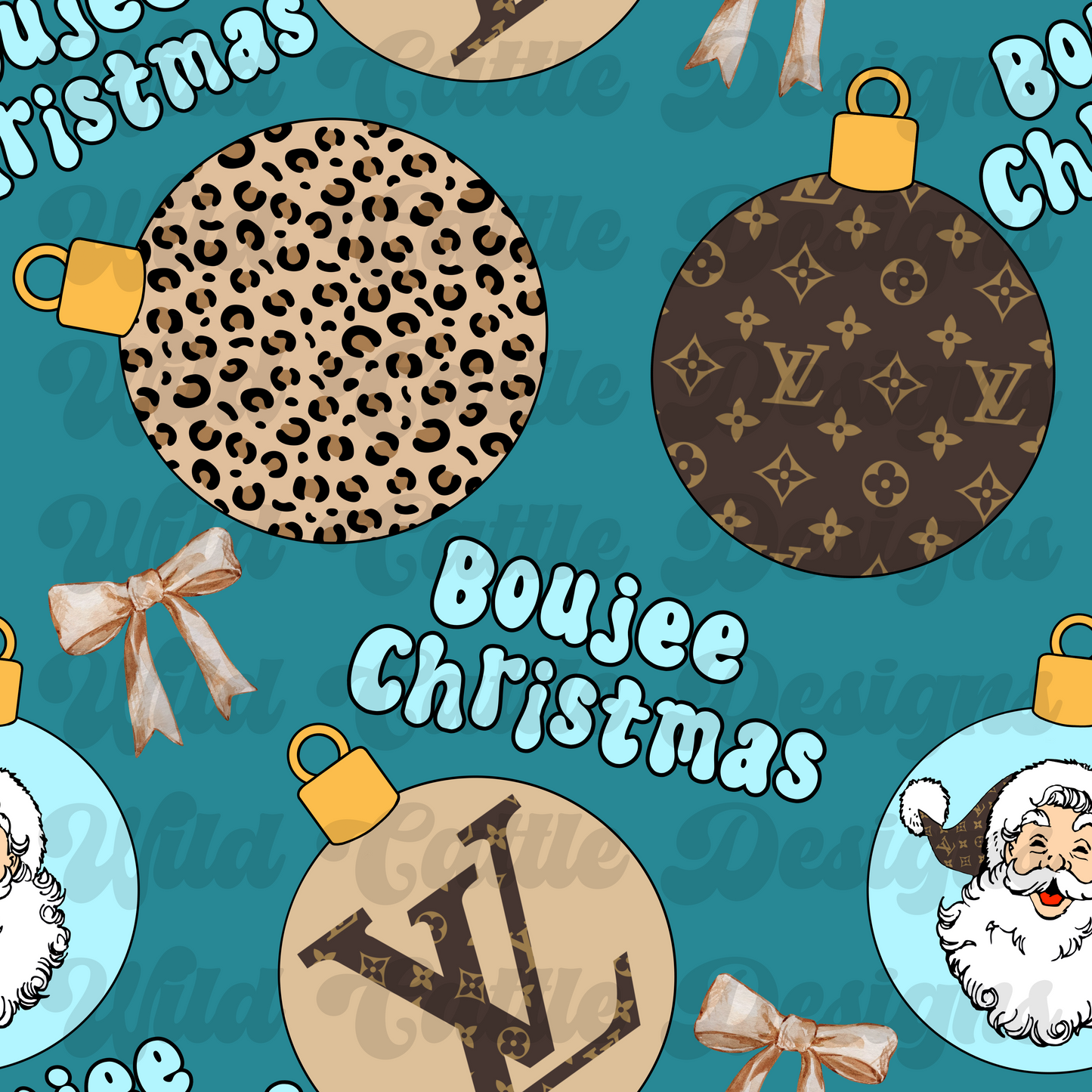 turquoise boujee christmas seamless