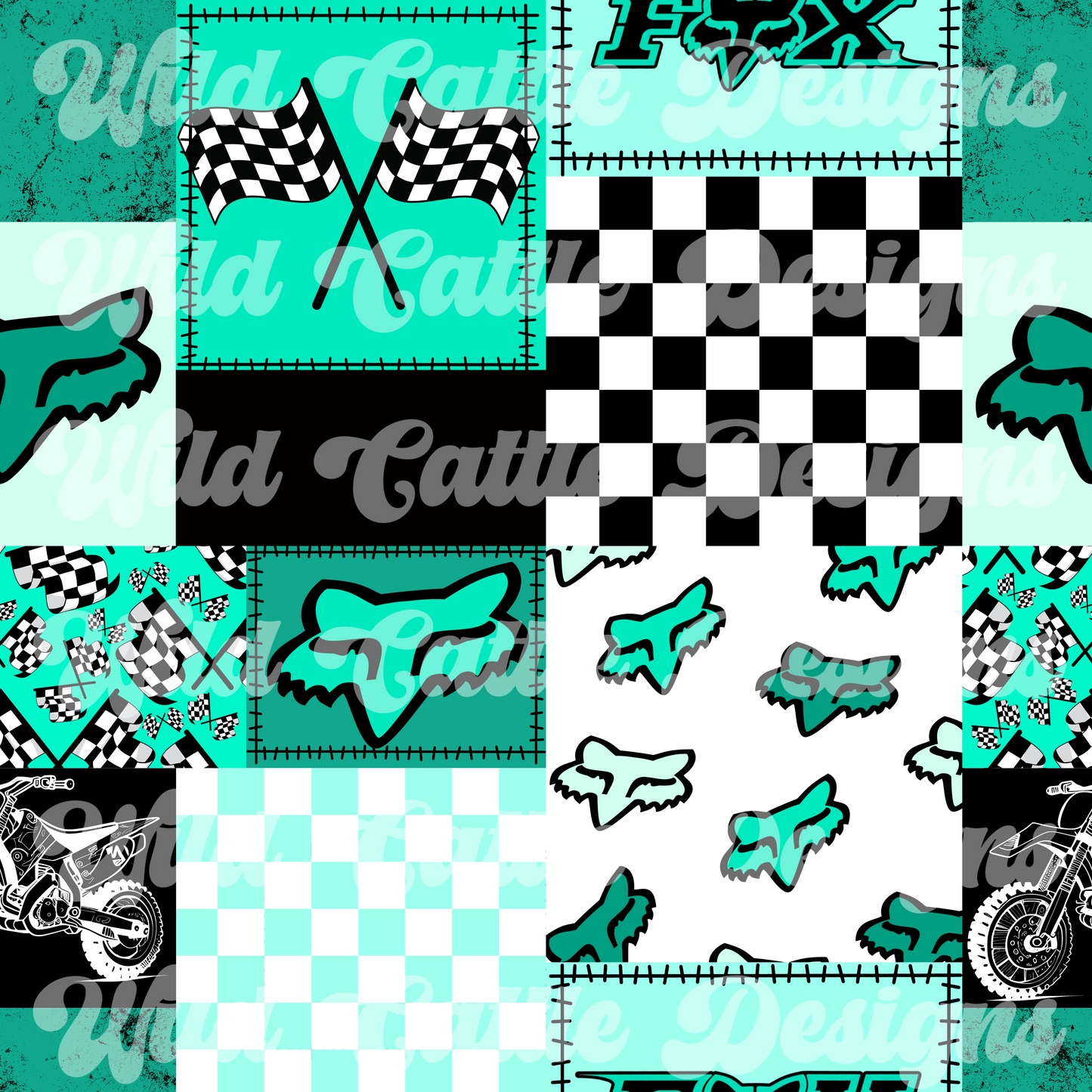 Turquoise Fox Patchwork