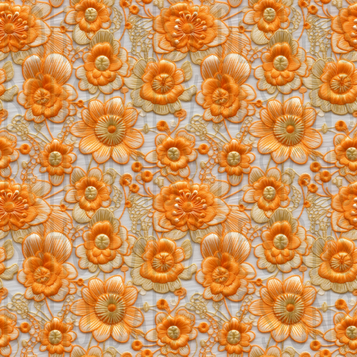 Orange Florals Seamless
