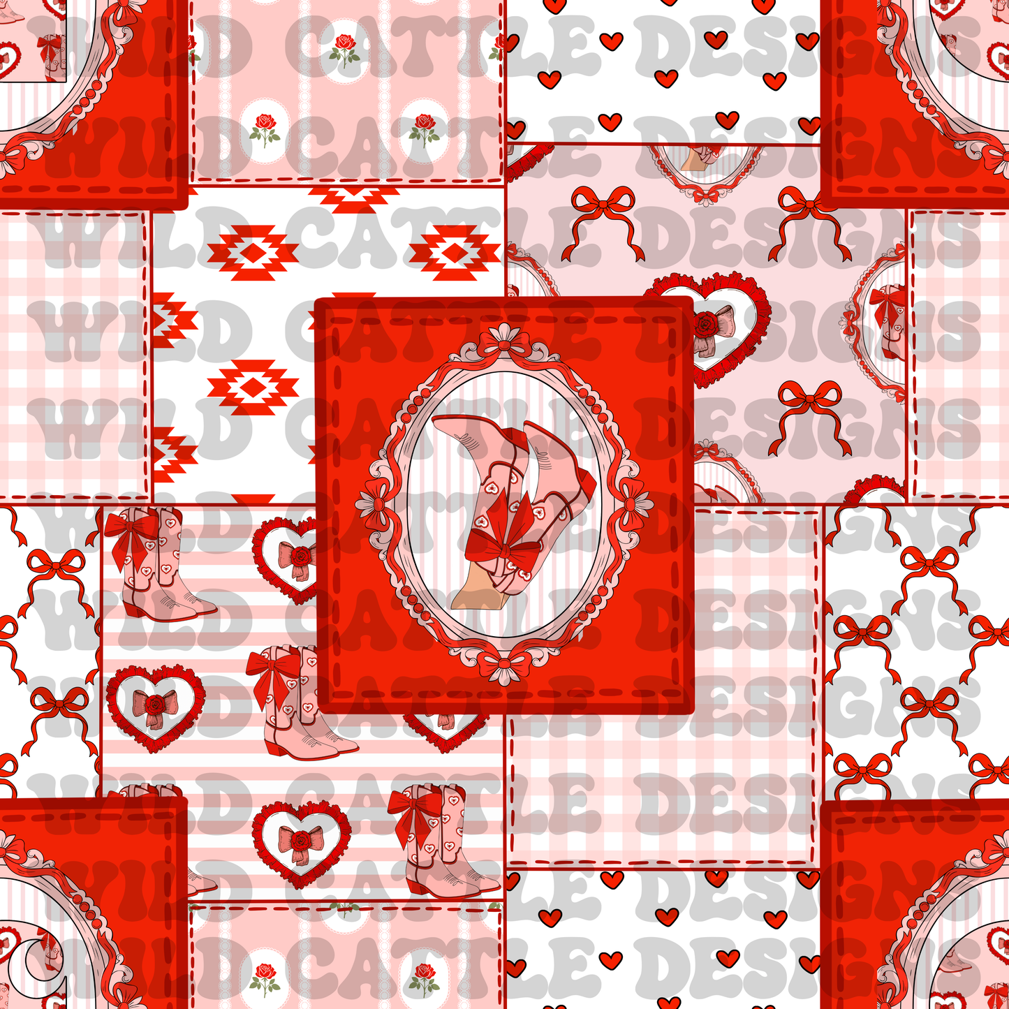 Valentine cowgirl patchwork