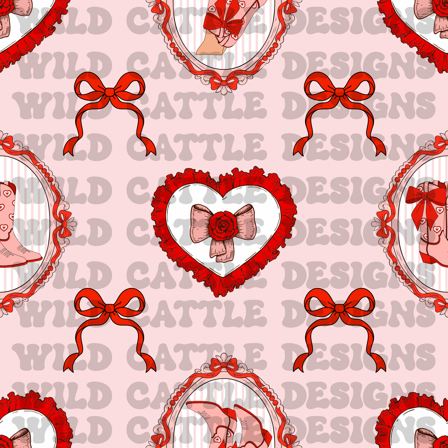 Valentine cowgirl seamless