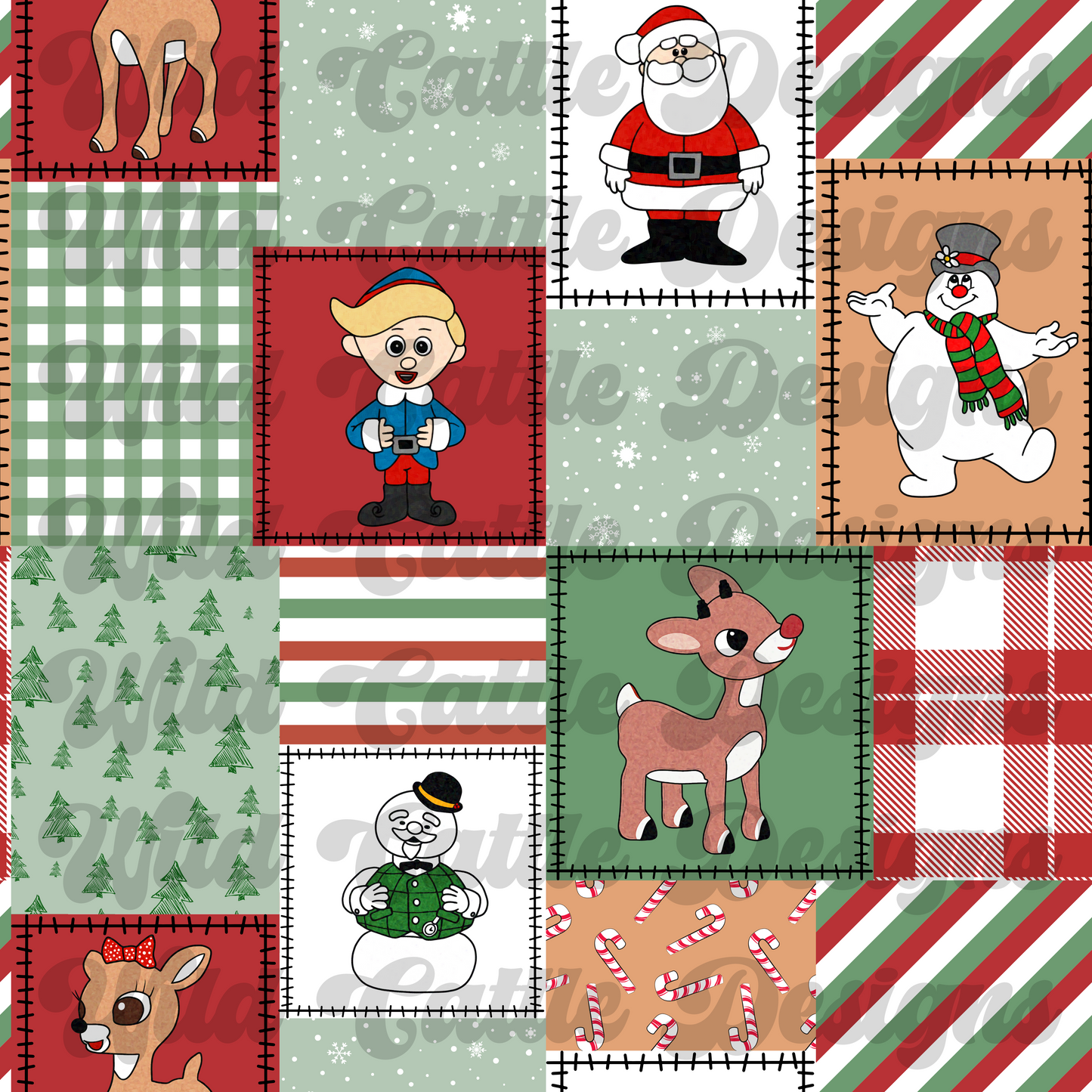 Vintage christmas movie patchwork