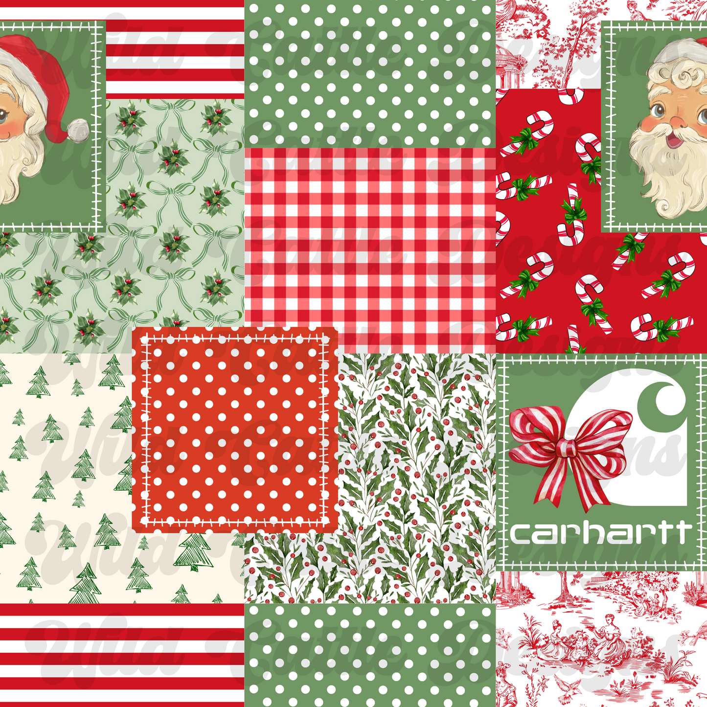 Vintage girly chartt christmas patchwork