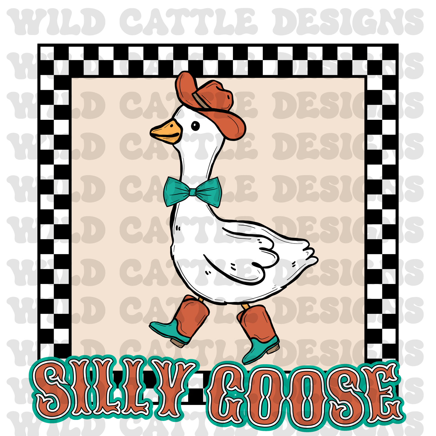 Western check silly goose png