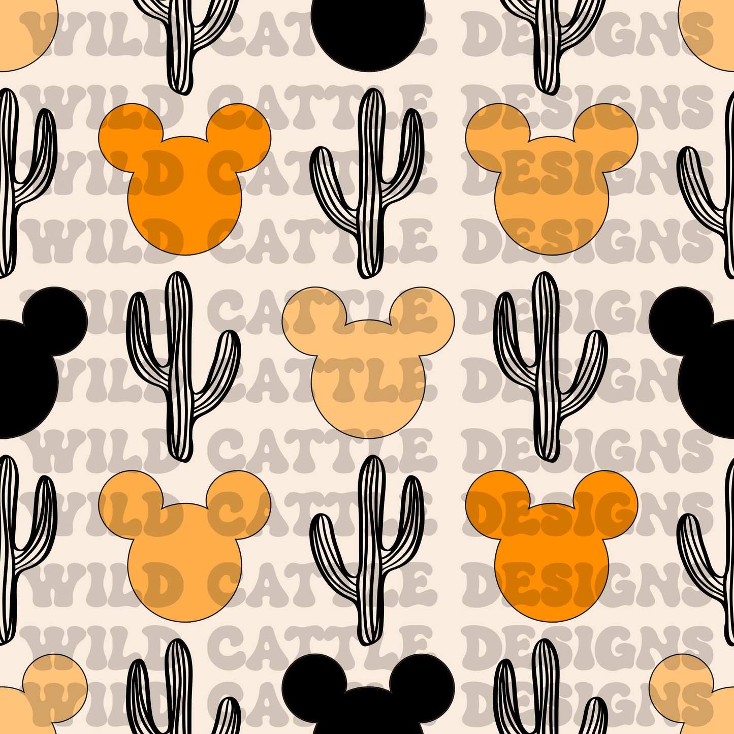 Western halloween mouse seamless
