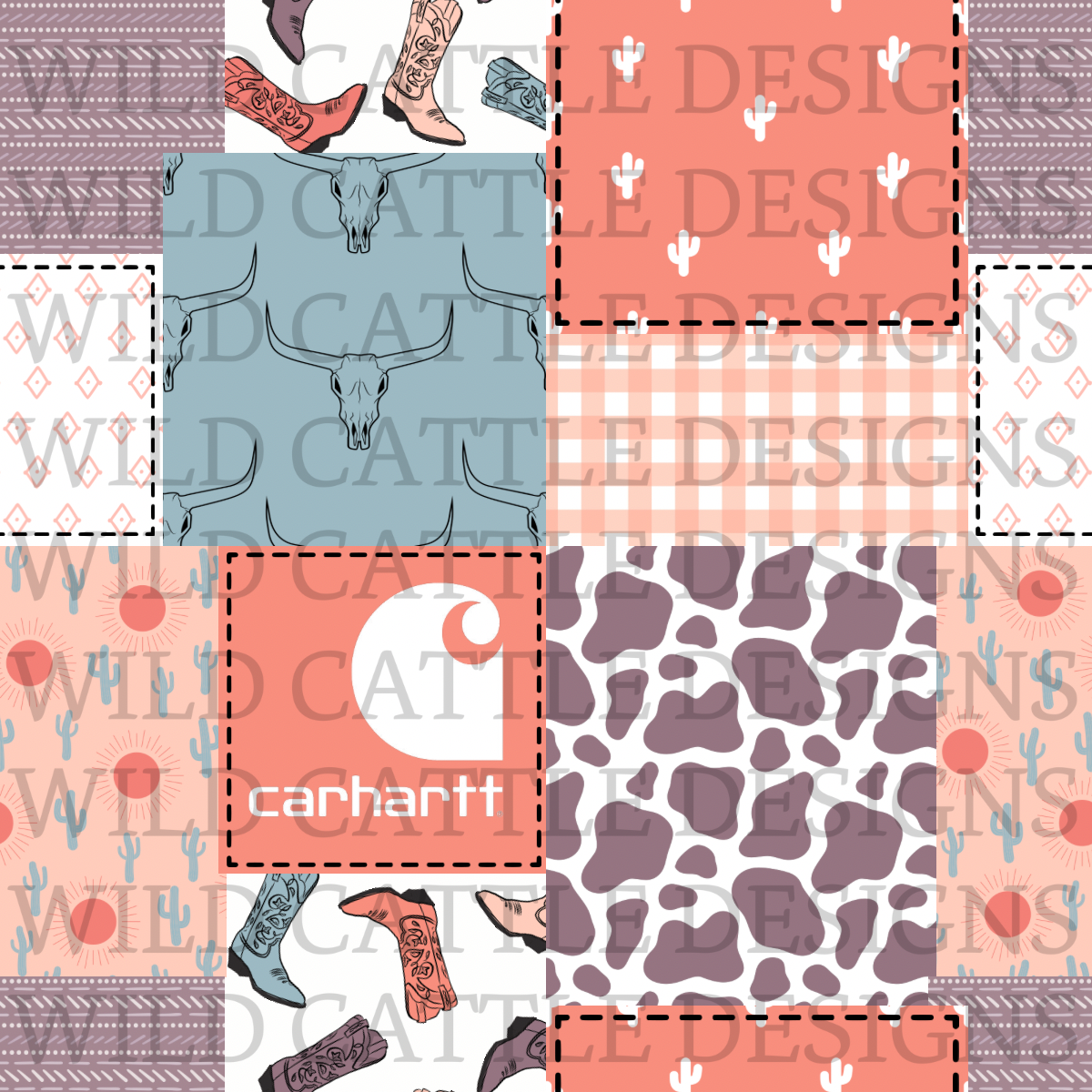 Western muted pink and purple dreams patchwork