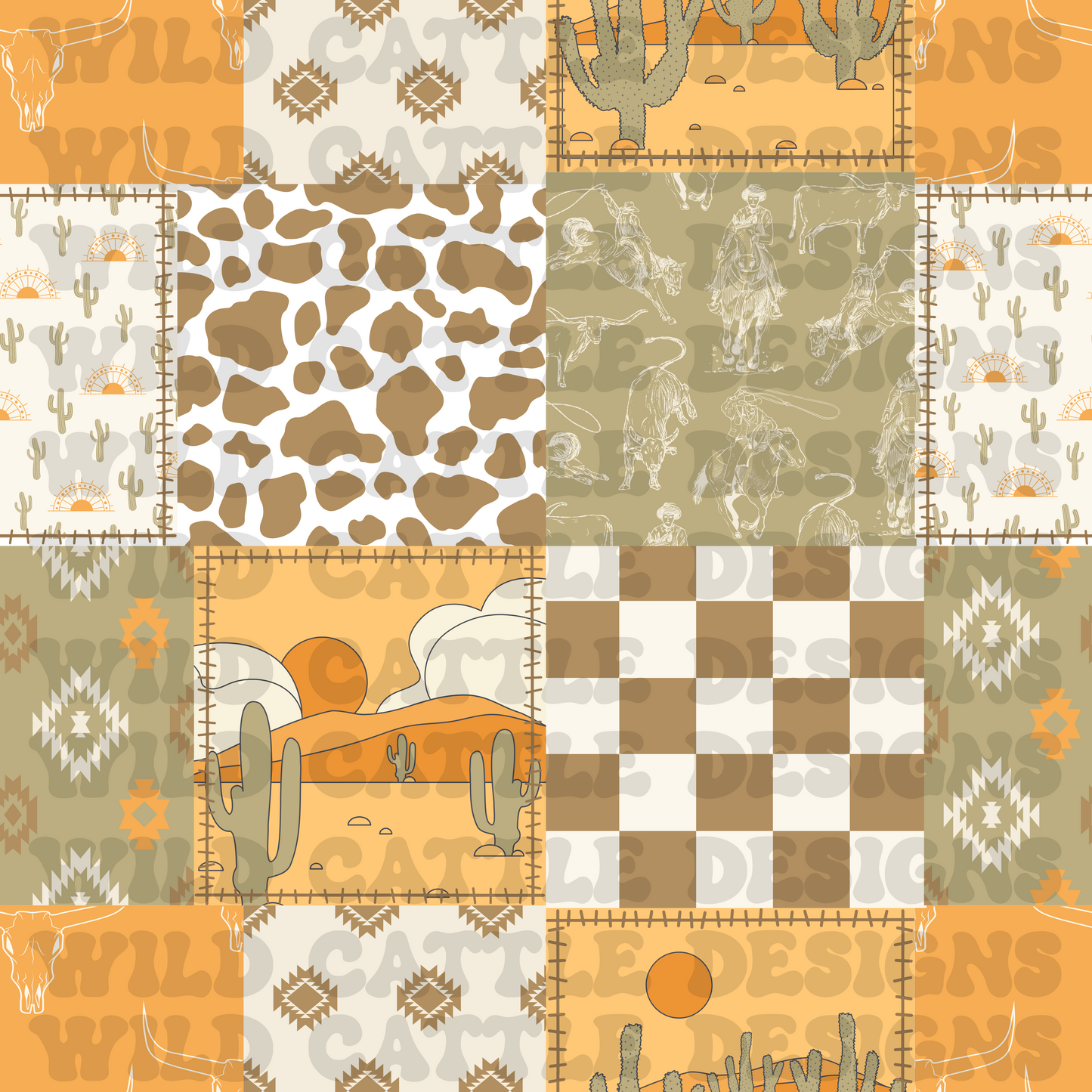 Western orange patchwork