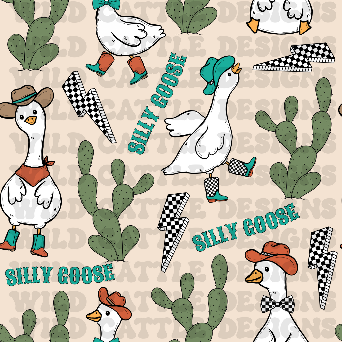 western silly goose seamless