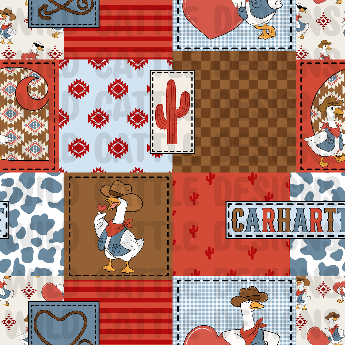 Western valentine goose patchwork