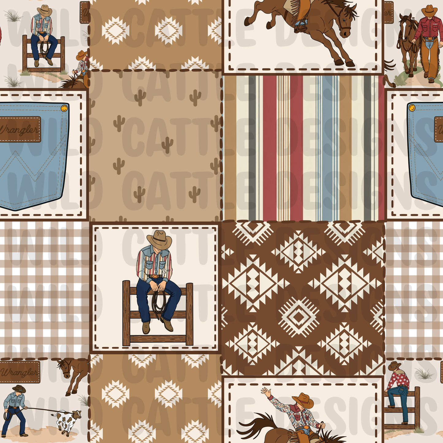 Wranglin cowboy patchwork