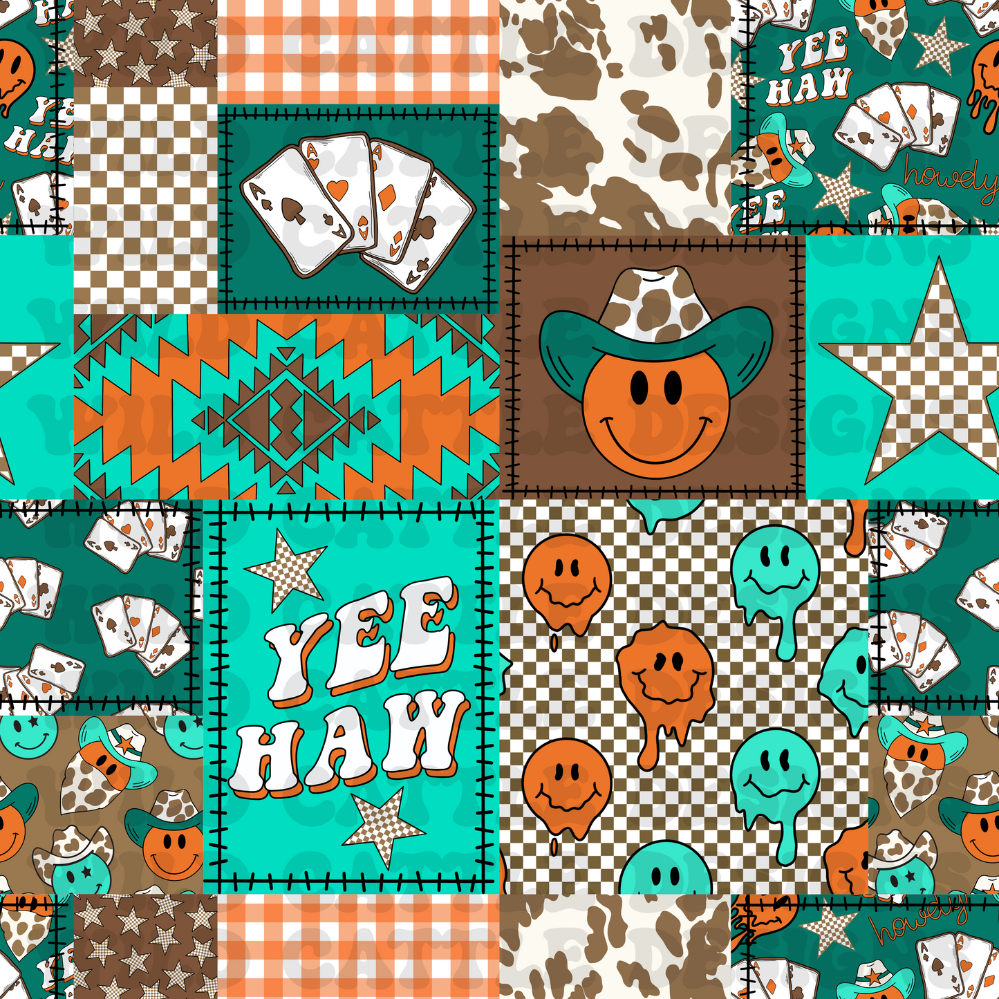 Yeehaw cowboy patchwork