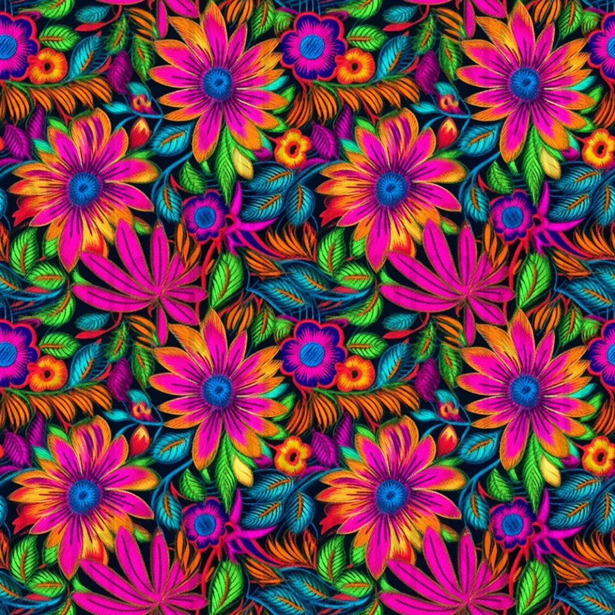 Neon Florals Seamless