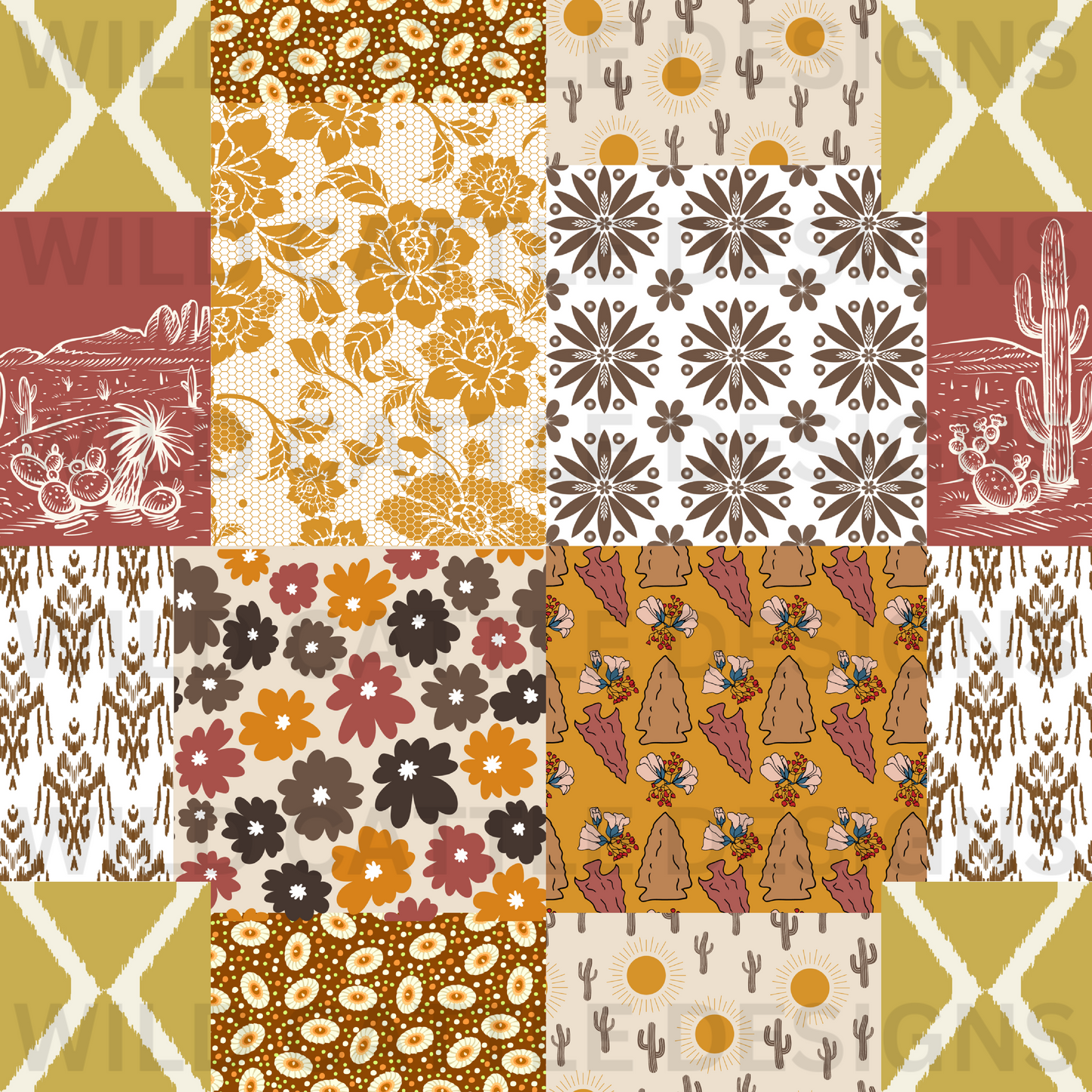 Wild Heart Patchwork Seamless