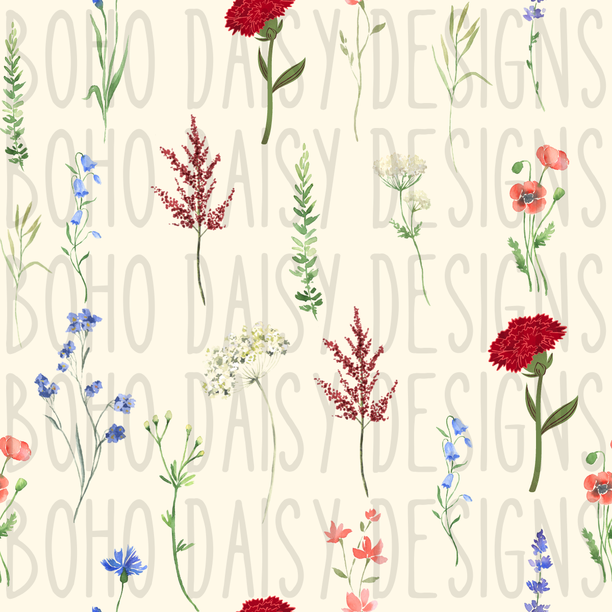 American Wildflowers Seamless