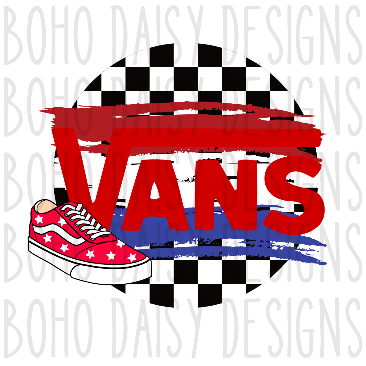 Red White Blue Canvas Shoe PNG