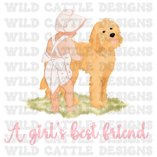 Vintage Girls Best friend PNG