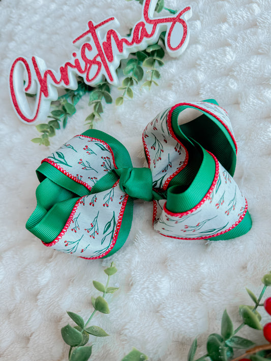 5 in double layer holly berry bow