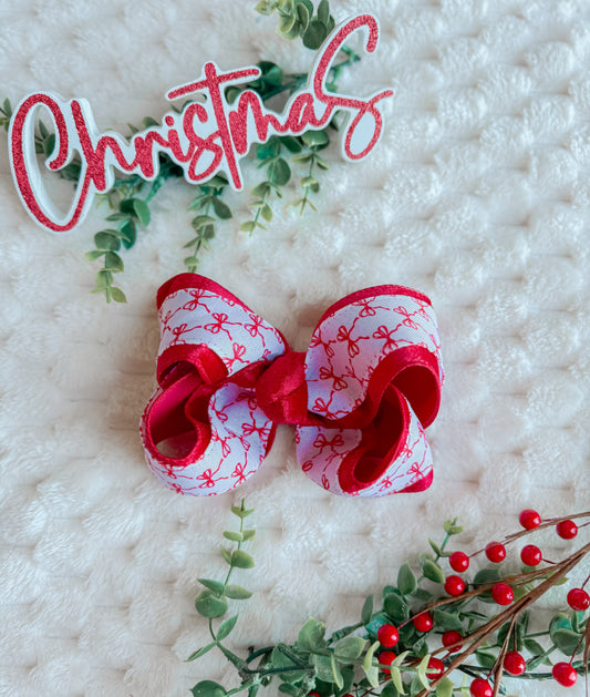 5 in double layer red velvet bows