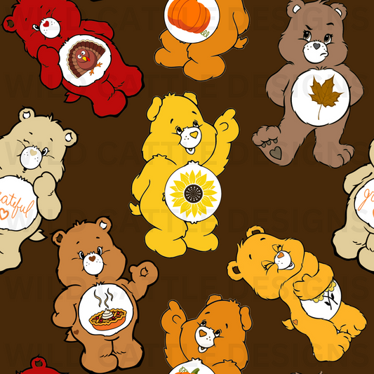 Happy Bear Thanksgiving Seamless