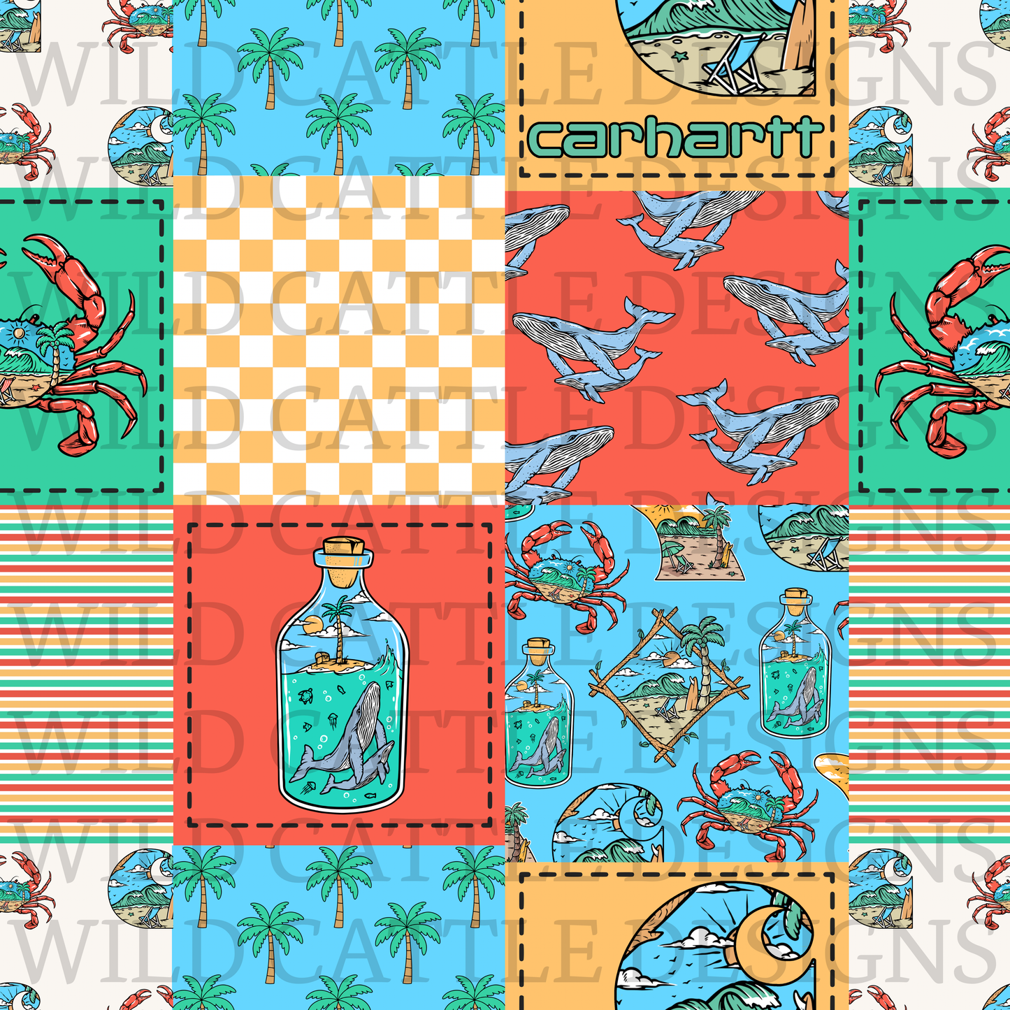 Beach boy patchwork