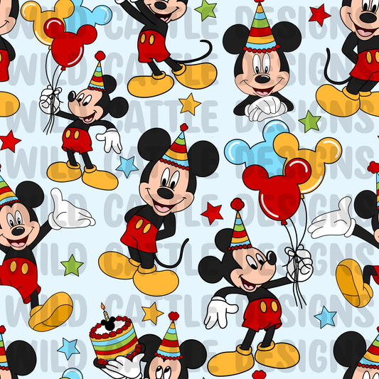 Birthday mouse fun seamless